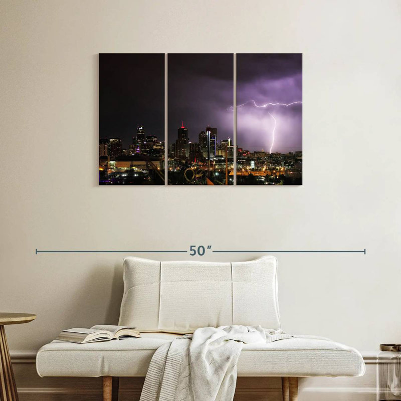 Sebbie Lightning Over Denver, 24" H x 38" W