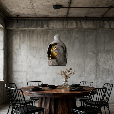 Modern Japanese Wabi-Sabi Pendant Light With E26 Bulb, Wine Bottle Shape Chandelier For Kitchen Island Dining Room Hallway Restaurant Bar