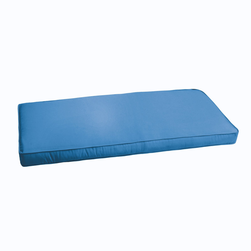 Outdoor 3'' Bench Seat Cushion, Fresco Blue Polyester, 60"