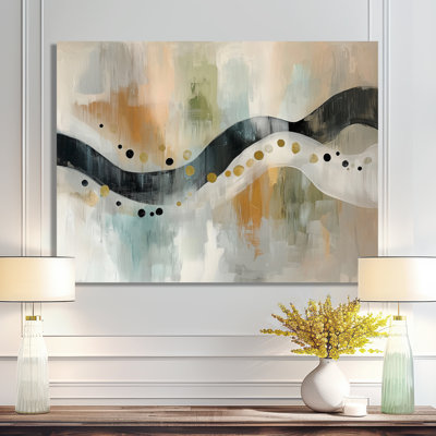 Minimalisme gris et beige encre éruptive II - art cinétique sur toile
