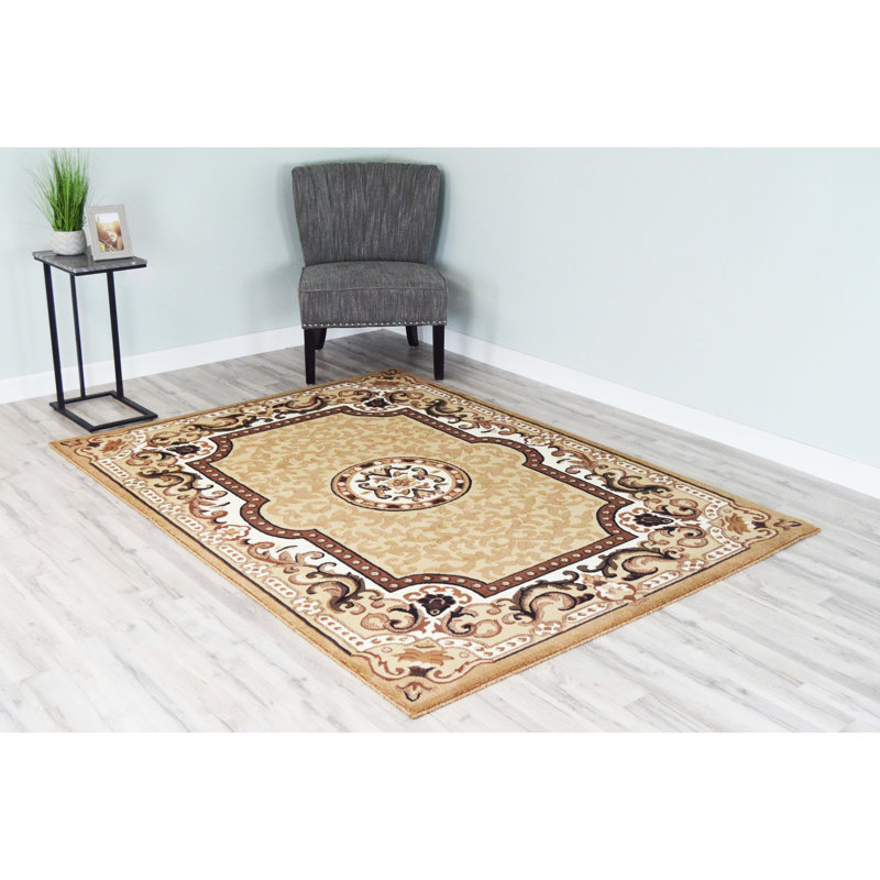 Tapis oriental beige / brun Eilidh, Rectangle 8 pi x 10 pi 5 po