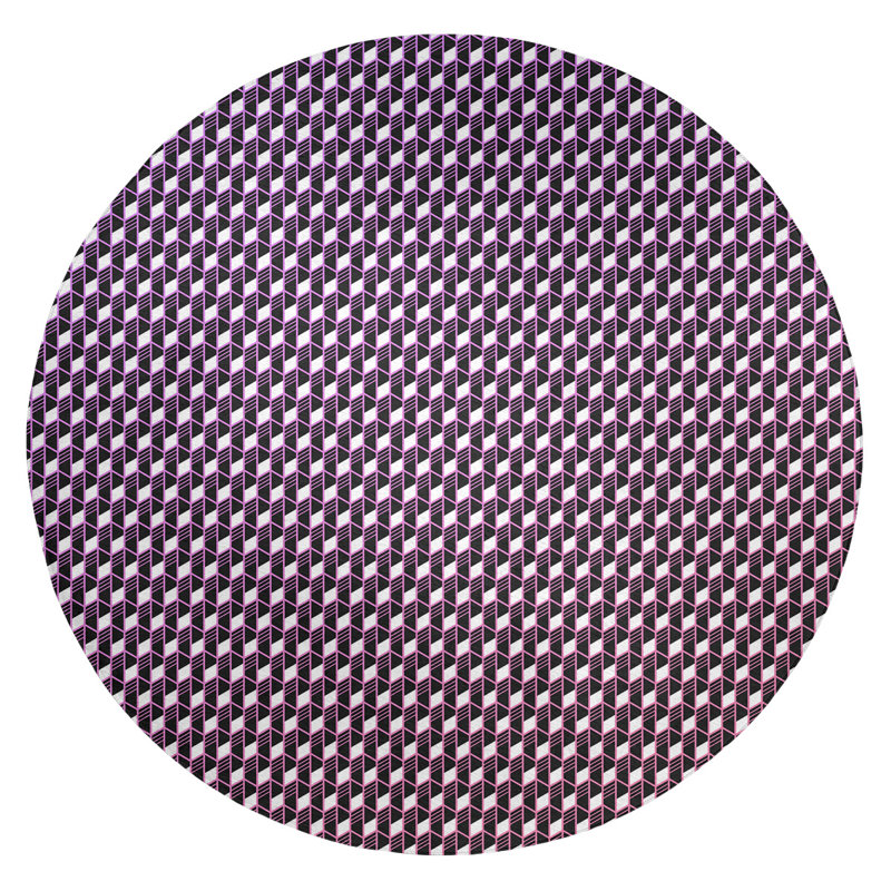 Tapis de zone rouge/noir géométrique dégradé, Rond 5 pi