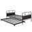 Metal Daybed Platform Bed Frame with Trundle Built-in Casters