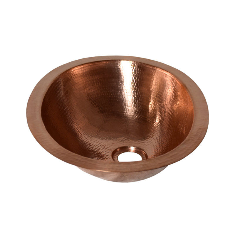 Baby Classic Copper Oval Undermount Bathroom Sink, Polished Copper