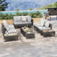 Ensemble modulaire de patio 6 pièces avec table basse extensible et seau à glace-48590544
