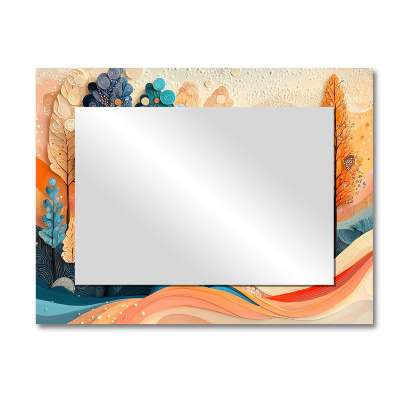 «4 Seasons Forest Trees Dream Fragments I», art mural miroir décoratif de paysages - imprimé sur métal, 30 po x 40 po