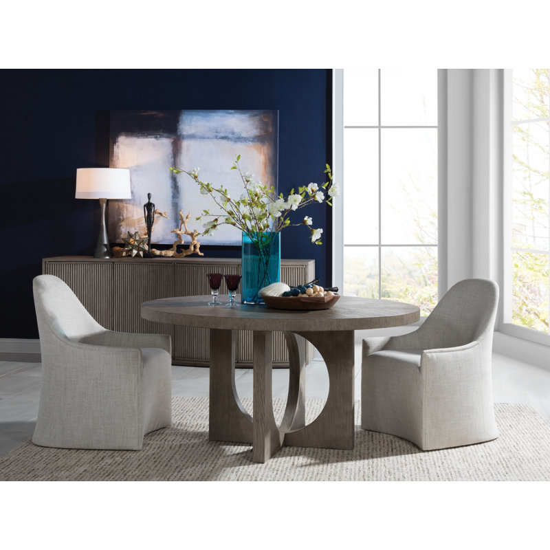 Cappuccino Grey Oak Round Dining Table