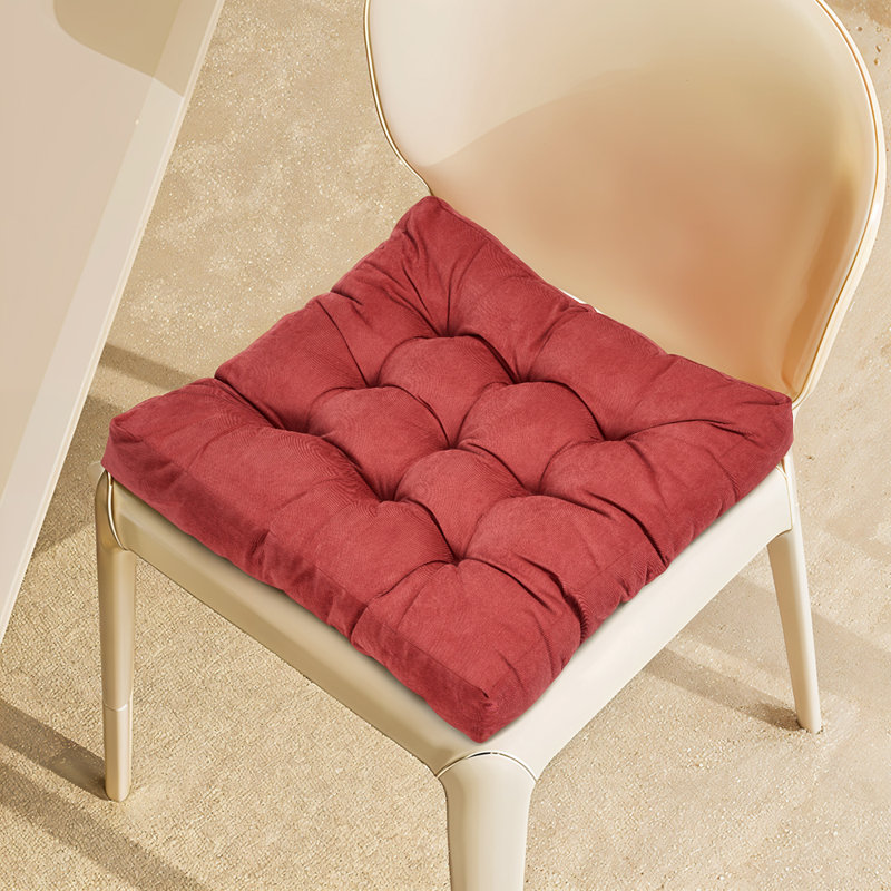 Corduroy Chair Cushion, Red