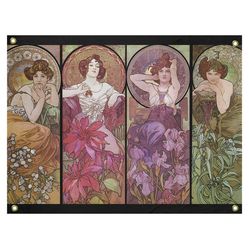 Quatre tapisserie Magdaleno, H 37,5 po x l 27,5 po