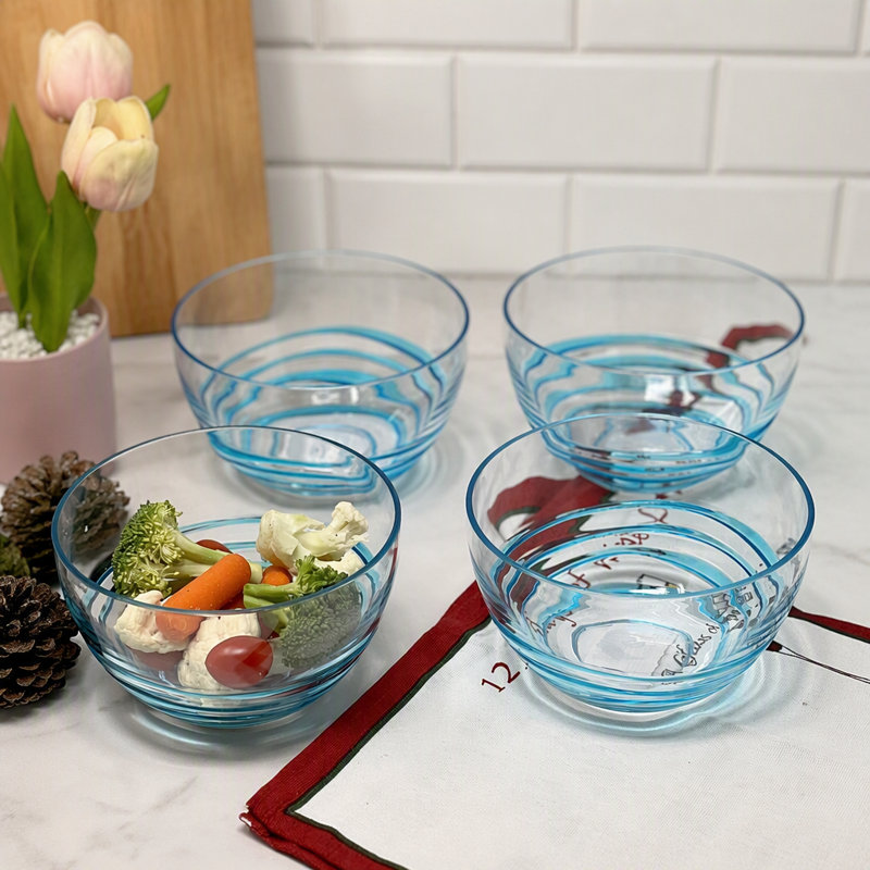 Bols de service en acrylique à motifs tourbillonnants, petits bols incassables en plastique pour soupes, salades, céréales et collations, sans BPA