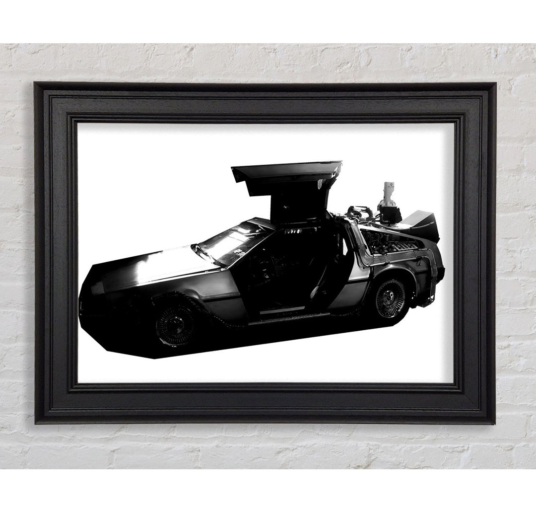 Back To The Future Dolorean - Einzelner Bilderrahmen Kunstdrucke