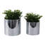 Sagebrook Home Elegant Silver Ceramic Disco Planter, 2-Pieces