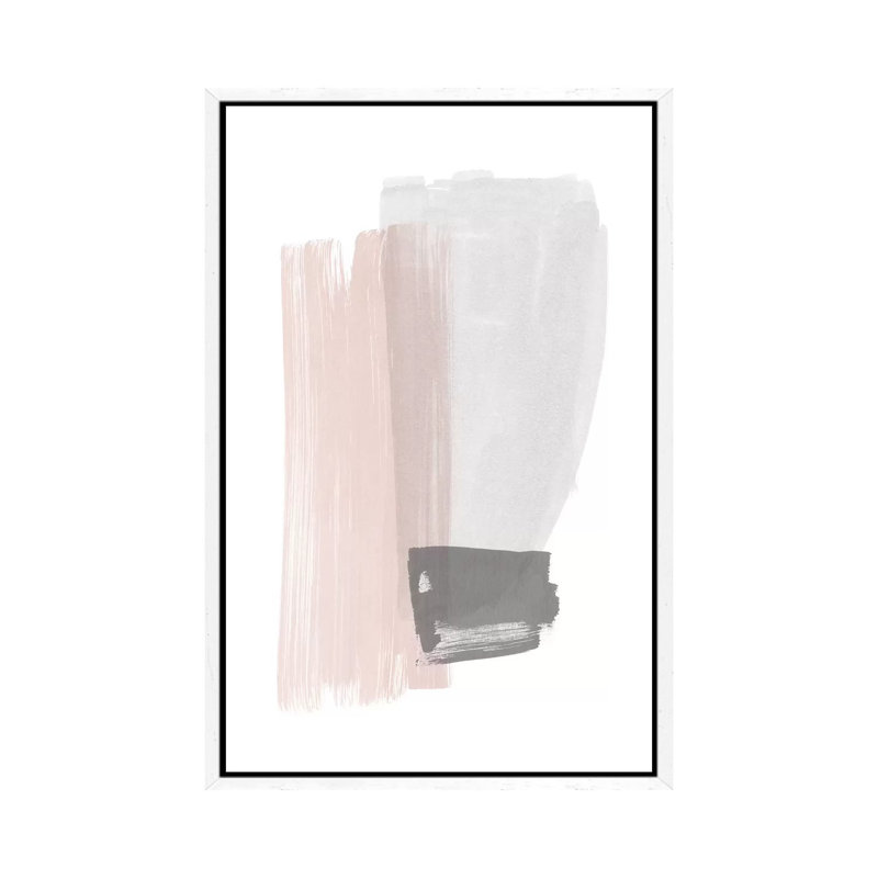 Brush Strokes I by Nouveau Prints - Painting on Canvas, 101.6cm H x 66.04cm W x 3.81cm D, White Framed