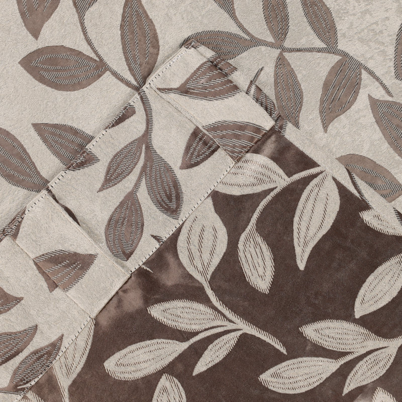 Espresso Leaves 52" x 84" Blackout Curtains with Back Tabs