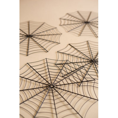  Ensemble de 4 décorations de table en métal noir H 13 po