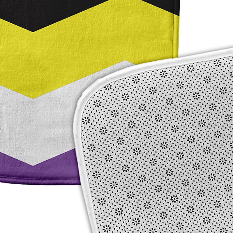 Ailana Memory Foam Non-Slip Bath Mat, Purple/Yellow