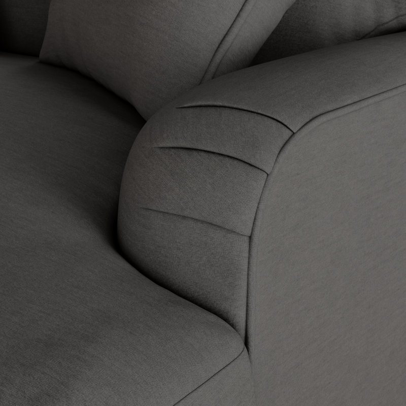 Adaku 4 Seater Sofa  , Charcoal, Burnished Beech