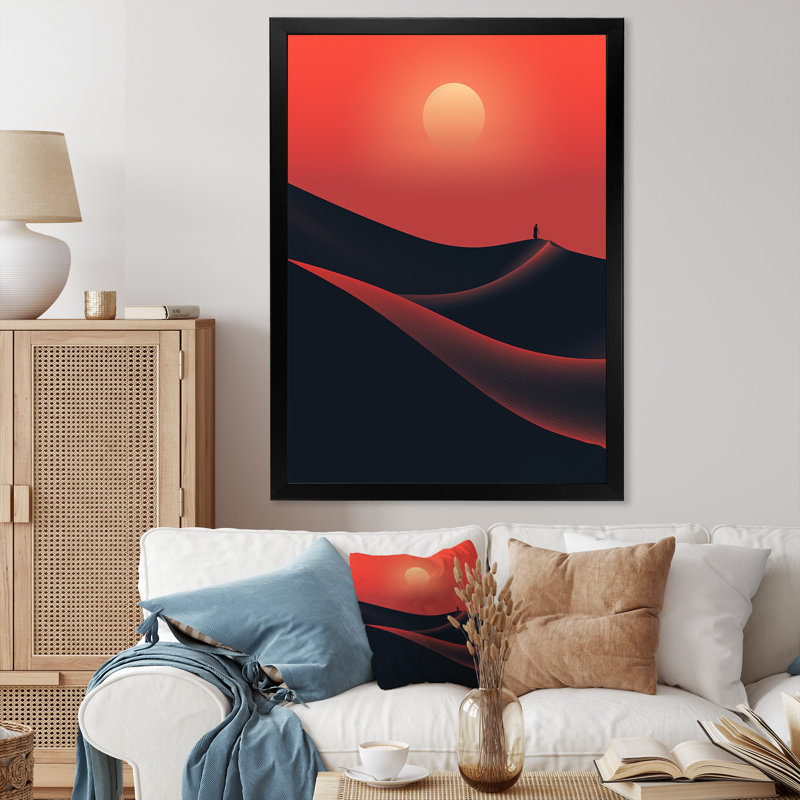 «Horizon du désert sur la planète Mars III», H 20 po x l 12 po x P 1 po, Cadre simple noir