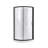 Breeze 33 in. L x 33 in. W x 76.18 in. H Round Corner Shower Kit in Matte Black, Clear Sliding Door, Walls and Pan-1373357212-1409441125