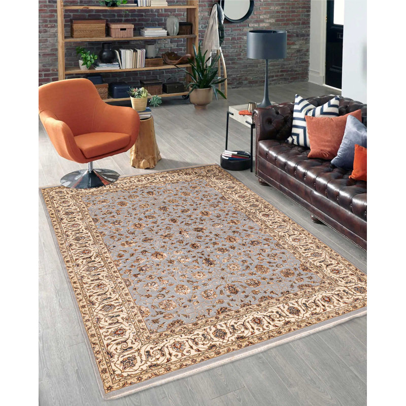 Tapis gris Mirzapur 5 pi 6 po x 8 pi 0 po
