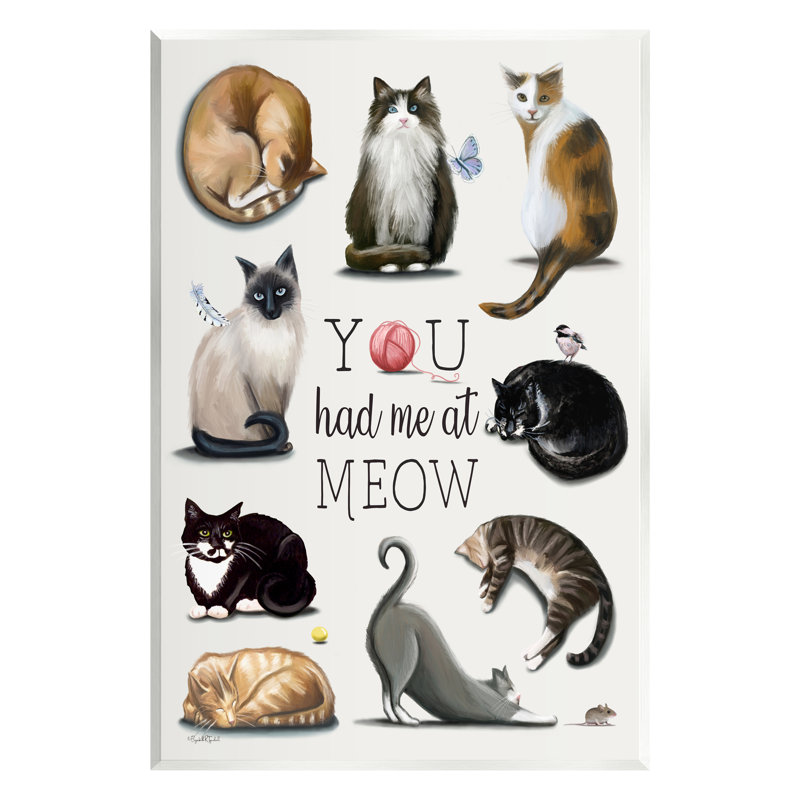 «You Had Me At Meow Cat Pet Floater» par Elizabeth Tyndall, H 19 po x l 13 po x P 0,5 po, Bois