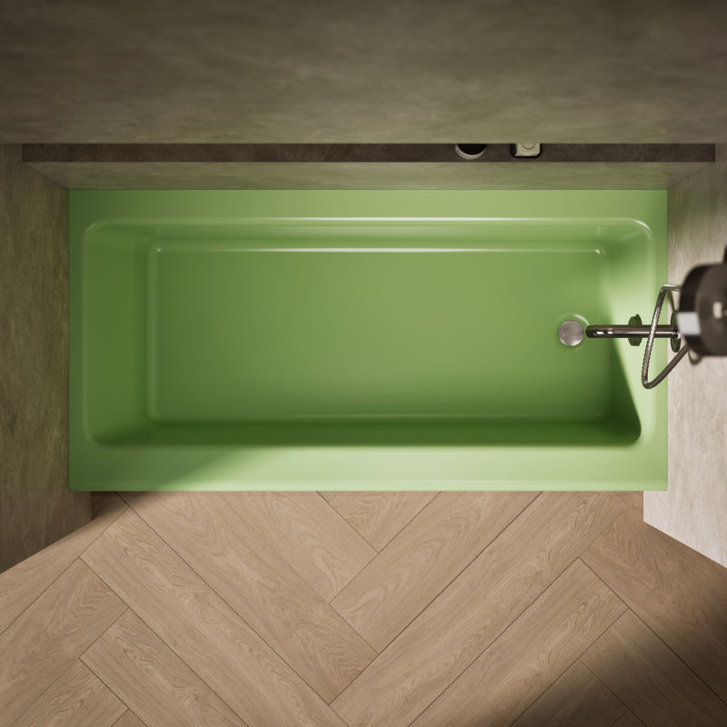 Bellwether® 60" x 30.25" Alcove Soaking Cast Iron Bathtub, Fresh Green, Right