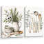 «Farmhouse Kitchen Herb and Utensil Artwork», images de cuisine, impression sur toile encadrée, 2 pièces-130908034-130908035