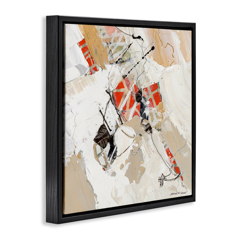 «On The Fly Abstraction», art mural encadré par Suzanne McCourt, Cadre flottant noir de jais, H 18 po x l 18 po