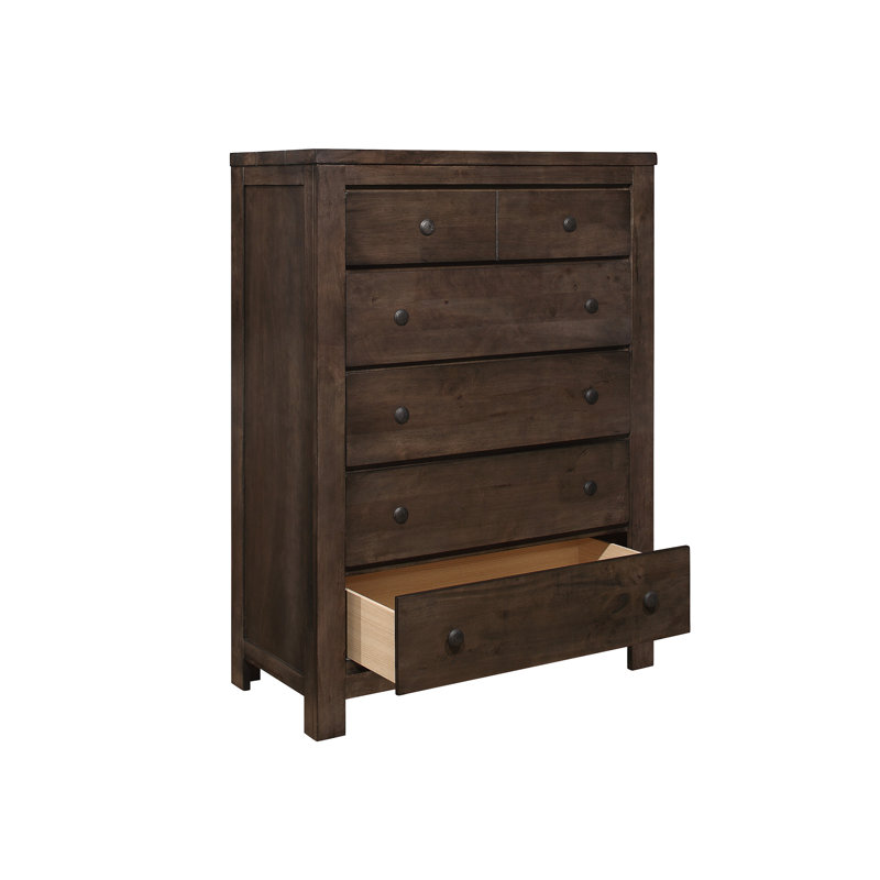 Commode brune à 5 tiroirs