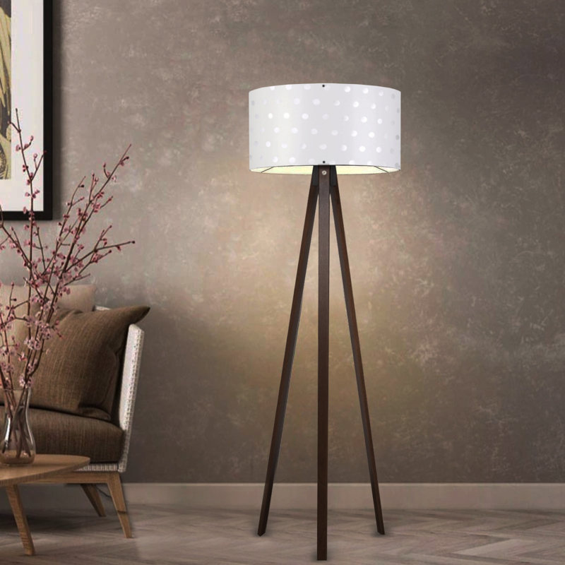 Lampe trépied 55 po Clarita, Blanc