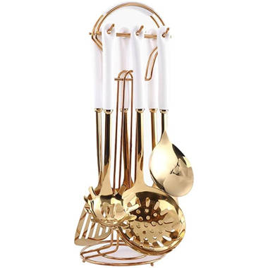 Gold Cooking Utensils Set, Stainless Steel 7 Pieces Kitchen