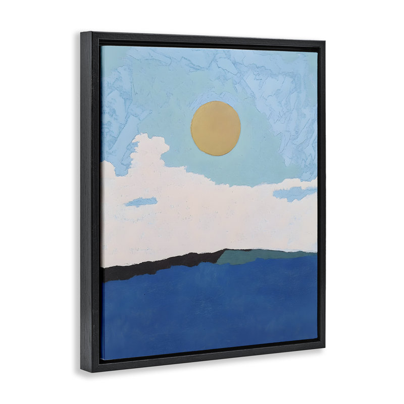 Cadre flottant simple avec vue sur le ciel bleu, design par Walker Noble, Cadre flottant noir de jais, H 21 po x l 17 po