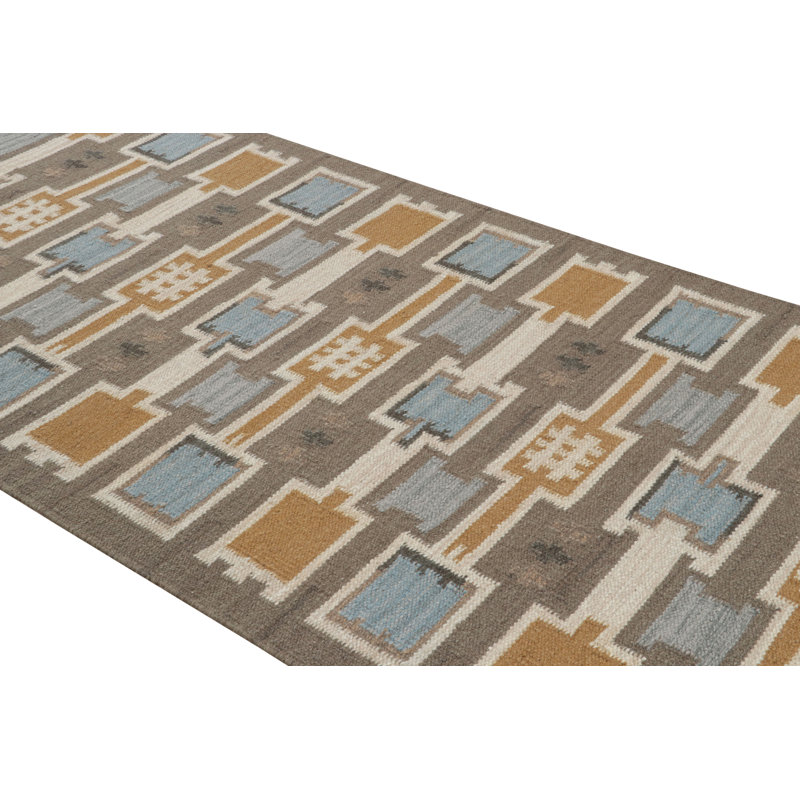 Scandinavian Wool Geometric Area Rug, Rectangle 6' x 9'