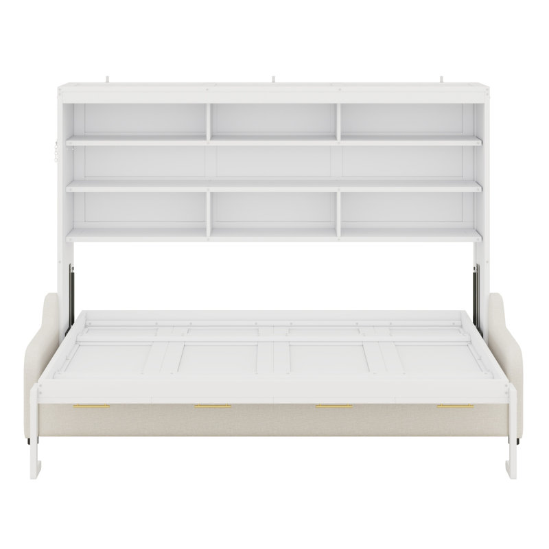 Queen Size Murphy Cabinet Bed With Folding Sofa