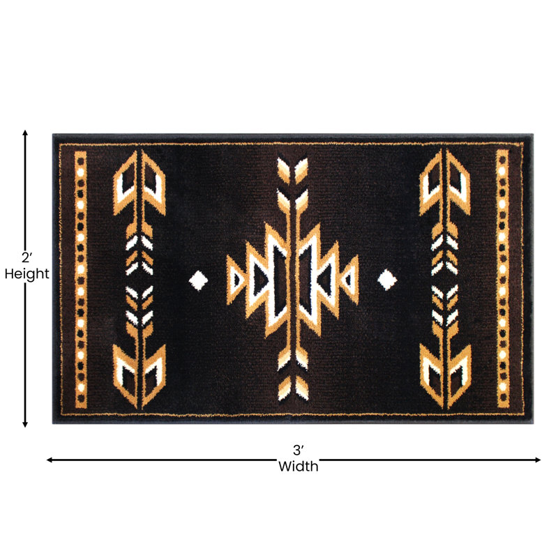 Byong Southwestern Style Area Rug, Rectangle 2' x 3'