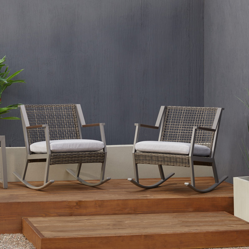 Calvin Rocking Chair with Cushions, Gray