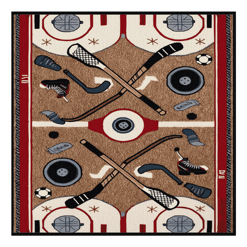  Tapis lavable pour hockey sur glace, Carré 8 pi
