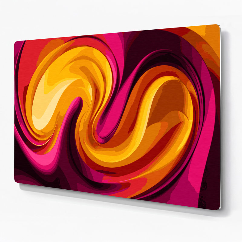 Gradient abstrait 23, art mural en métal rouge, H 11 po x l 14 po