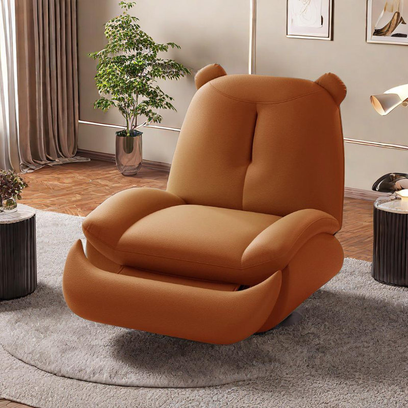 Fauteuil inclinable en mousse élastique avec cadre en acier au carbone, Orange