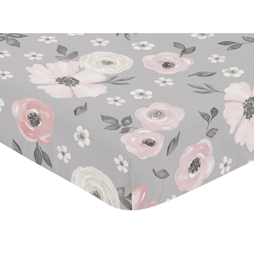Watercolor Floral Fitted Crib Sheet Sweet Jojo Designs