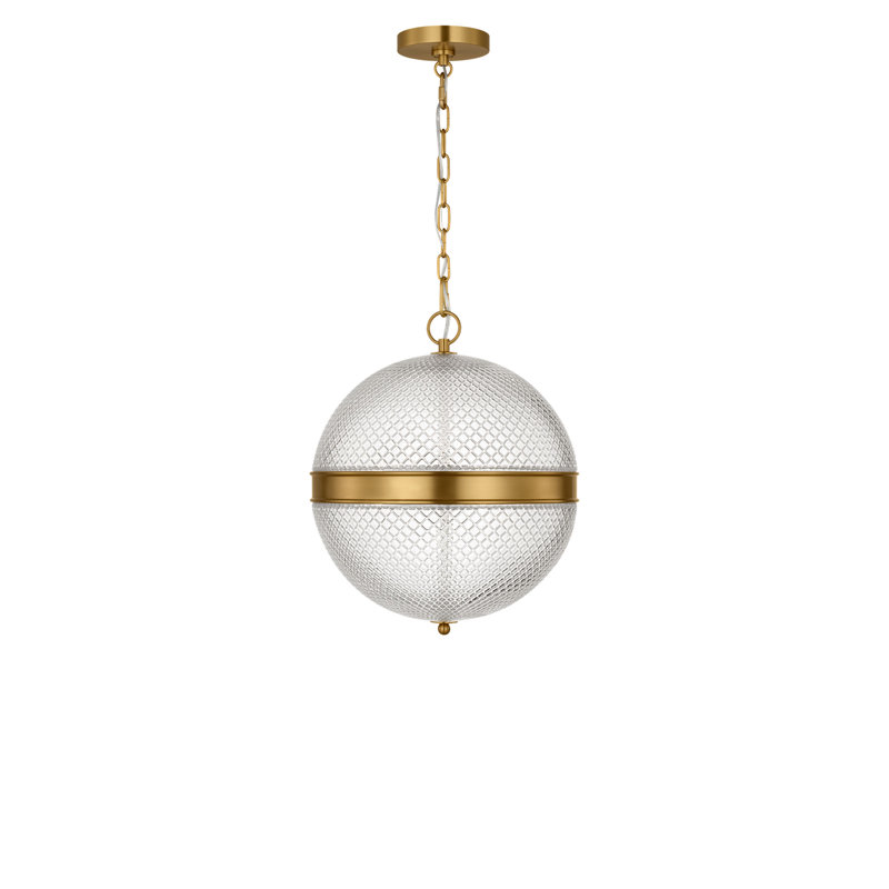 Curryville Round Pendant Light, Burnished Brass