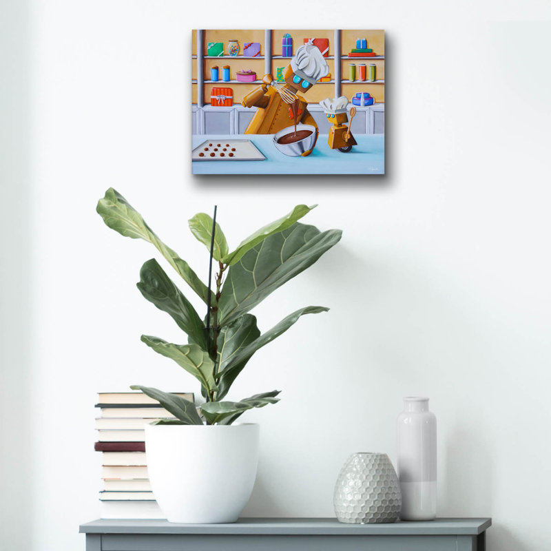 «The Chocolatiers» par Cindy Thornton, art mural en verre acrylique, H 12 po x l 16 po