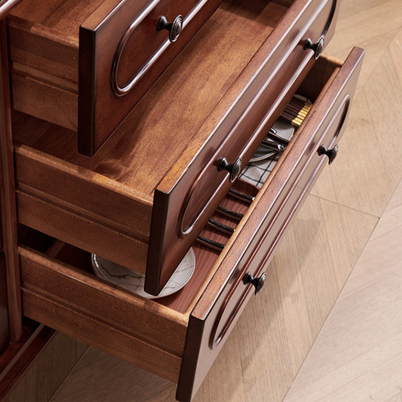Armoire d'appoint cerisier massif et bois manufacturé