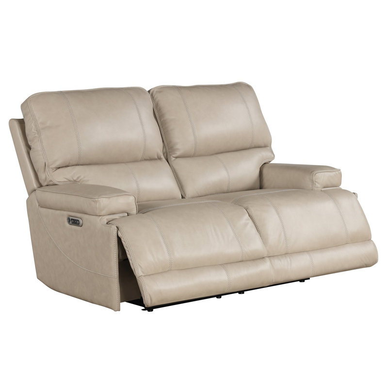 Adlan 65.5'' Leather Power Reclining Loveseat, Verona Linen