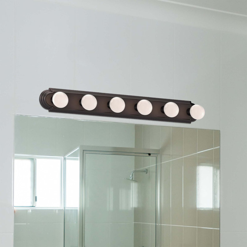 Barre d'éclairage de salle de bain murale à 6 lumières Ermino, Bronze antique