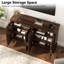 Buffet 55 po à 4 portes avec tablettes réglables pour la cuisine, la salle à manger et le salon-1342951106