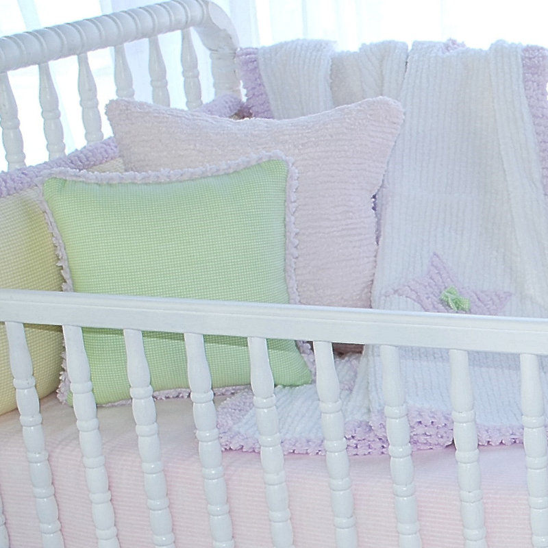 Housse de coussin vichy Carlie, Vert / lavande