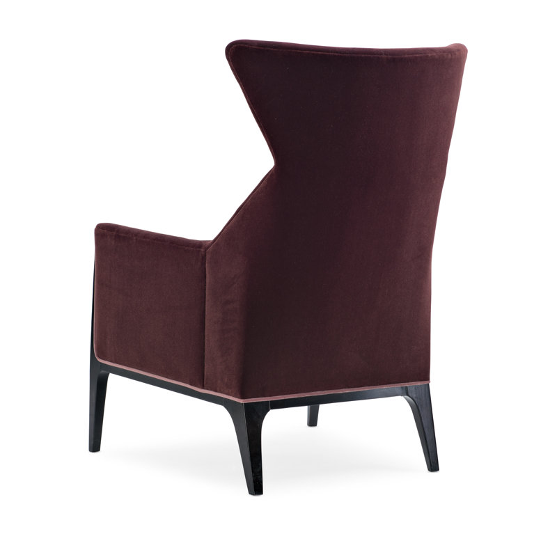 Modern Edge Wingback Chair, Burgundy