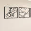 «Black Metal Couple Silhouette», art mural abstrait en métal 3 pièces