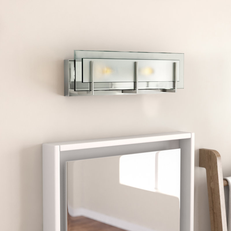 Latitude 2-Light Dimmable Vanity Light, 60W G-9, Brushed Nickel
